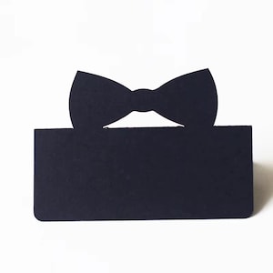 Conjunto de cartões de lugar de casamento com gravata borboleta, cartões de lugar para mesa de festa de casamento, decoração de lembrancinhas