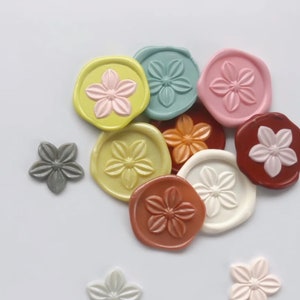 Kit de carimbo de cera para flores 3D, selo de casamento com plantas, selo de cera para festas, selos de cera para envelopes, selo de cera Cutsom, kit de carimbo de cera para convites