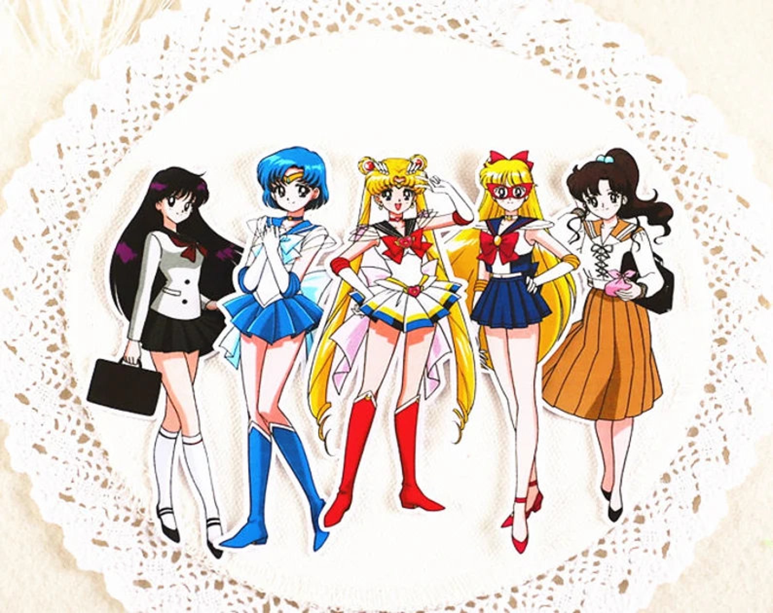 Japanese Girl Sticker Cartoon Girls Sticker Set 10pcs Etsy