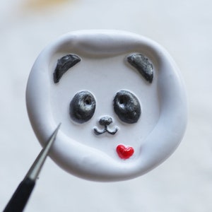 Hart panda lakzegelstempelkit, dier bruiloft zegel, partij zegellak, lakzegels envelop, lakstempel cutsom, uitnodiging lakzegelstempel kit