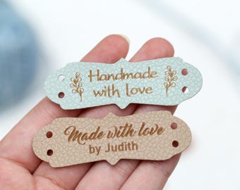 Custom Faux Leather Tags, Crochet Labels for Knitted Hats,Gifts for Knitter,Sewing tags,Knits and Crochet Labels,