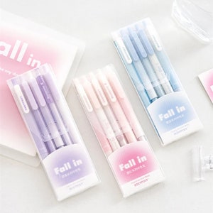 Penna gel rosa, penne planner, set da 5 pezzi, ritorno a scuola, materiale scolastico, cancelleria kawaii, penne carine, penna per cartelli, penna a inchiostro gel, penne estetiche