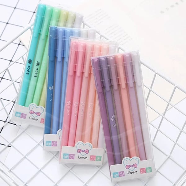 Ästhetischer Süßer Gel Stifte, Black Ink Gel Pen Set, Sign Pen, Gel Stift, Bürobedarf, Kawaii Briefpapier, Kawaii Stifte, Briefpapier