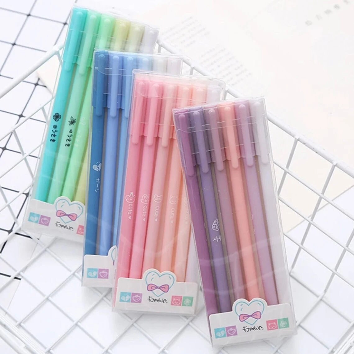 Aesthetic Cute Gel Pens, Black Ink Gel Pen Set, Sign Pen, Gel Pen, Office  Supplies, Kawaii Stationery, Kawaii Pens,stationary 