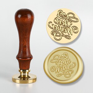 Beste wensen lakzegelstempel, zegen lakzegelstempel, patroon bruiloft zegel, dagboek lakzegels, lakstempel cutsom, lakzegelstempel kit