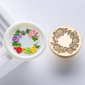 Mohnblumen Kranz Wachssiegel Stempel, Blumen Hochzeit Siegel, Journal Wachssiegel, Wachssiegel Cutsom, Wachssiegel Stempel Kit