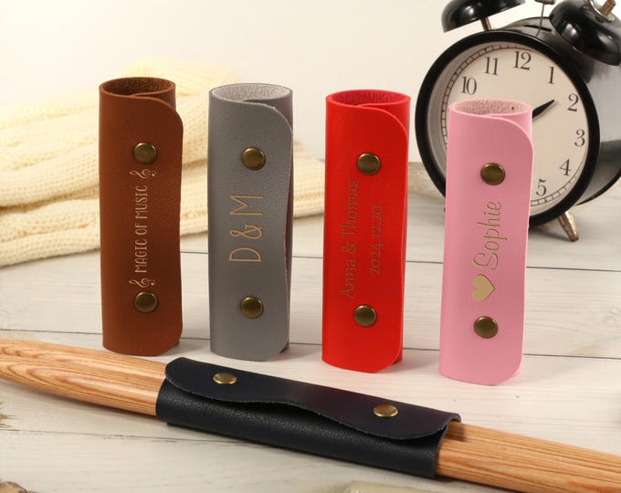 Personalised Drumstick Pouch, Custom Leather Drumstick Cases, Unique Gifts for Drummers, Laser Engraved Gifts for Musicians, Boyfriend Gifts