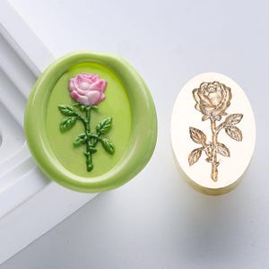 Elegante Rose Wachssiegel Stempel, Hochzeit Siegel, Journal Wachssiegel, Wachsstempel Cutsom, Unregelmäßiges Wachssiegel Stempel Kit, Unregelmäßiges Wachsstempelsiegel