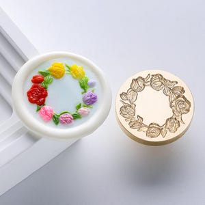Tulpenkranz Wachsstempel, Blumen Hochzeit Stempel, Journal Wachssiegel, Wachssiegel Stempel Kit
