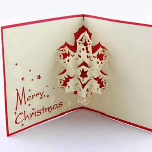 3D-sneeuwvlokkaarten, pop-upwenskaart, kerstcadeaus, gratis verzending!
