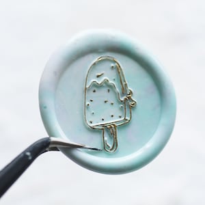 Kit de tampons de cire pour crème glacée, sceau de mariage en popsicle, cire à cacheter, sceaux de cire pour enveloppes, timbre de cire découpé, kit de tampons de sceau de cire d'invitation
