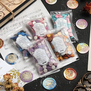 100 cuentas de lacre para sellos de lacre, cuentas de lacre, bolitas de lacre mixtas, cuentas de lacre premium, para envolver regalos de boda