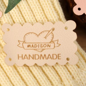 Etichette in similpelle personalizzate per coperte, etichette lavorate a maglia e all'uncinetto, etichette in pelle per coperte, etichette da cucire, etichette in pelle per cappelli e abbigliamento