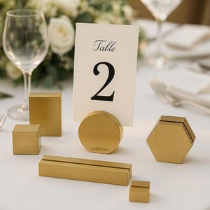 Brass Card Holder,stainless steel 3 size place card holder,Custom Engraved table number Stand ,wedding decor, table decoration