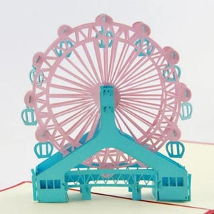 Cartão pop-up de roda gigante, cartão gigante 3D, cartão feito à mão, frete grátis