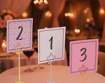 3 colors Brass Menu holders, Custom Engraved Stainless Steel Holders,Table number Stand ,Wedding decor,Card Holder,Sitting Card Holders