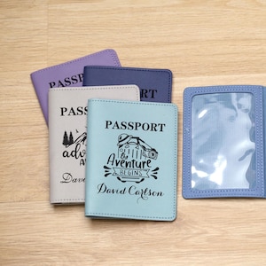 Gepersonaliseerde leren paspoortomslag, leren paspoortlabel, leren paspoorthouder, paspoortreisportemonnee, paspoortetui