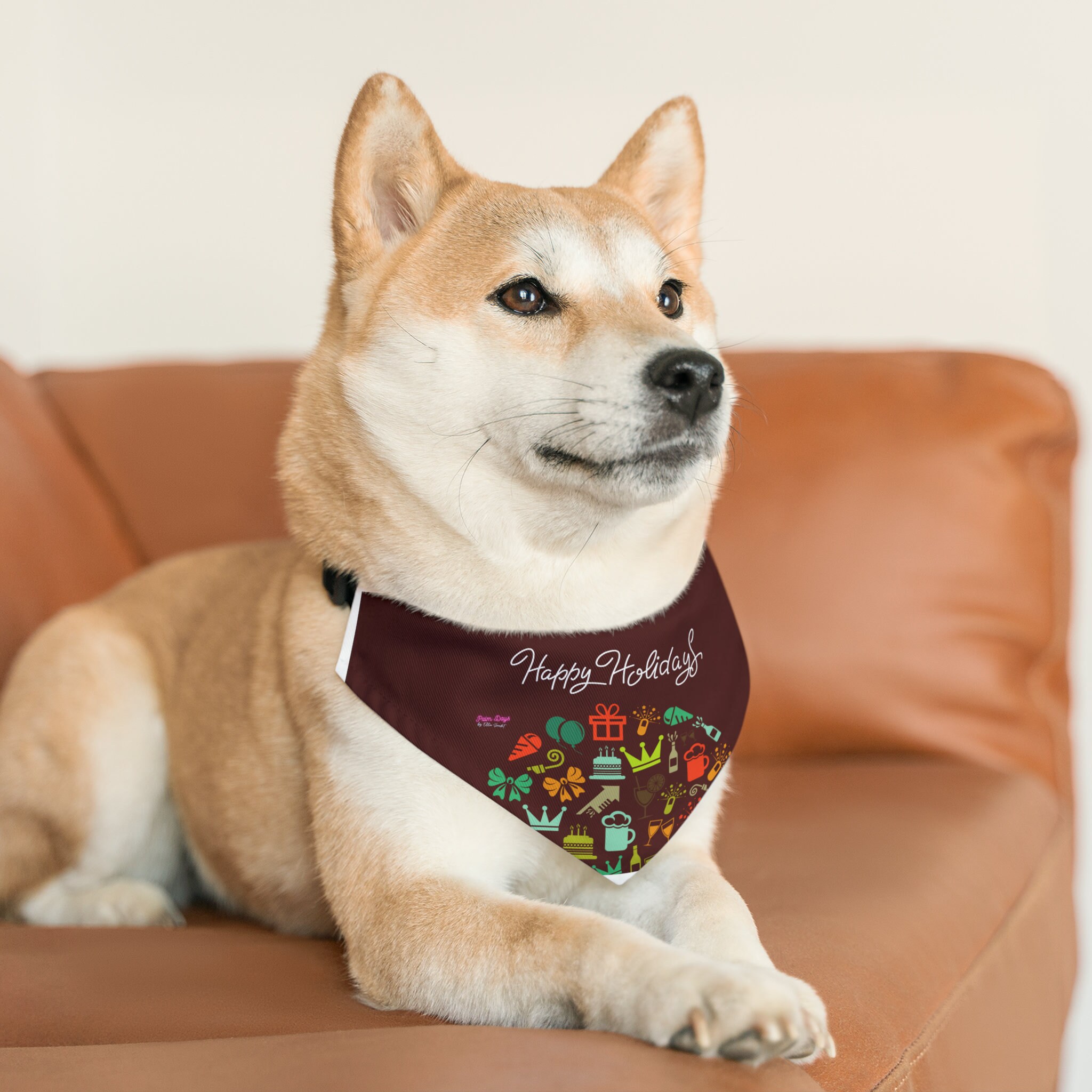 Discover Joyeuses Fêtes ! Fleurs Collier Bandana Pour Animaux De Compagnie