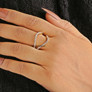 Enhancer Ring, Aggie  Ring, 14K Solid Yellow Gold Ring, Enhancer Wrap Guard Ring, Round Colorless Moissanite Engagement Ring, Wedding Ring
