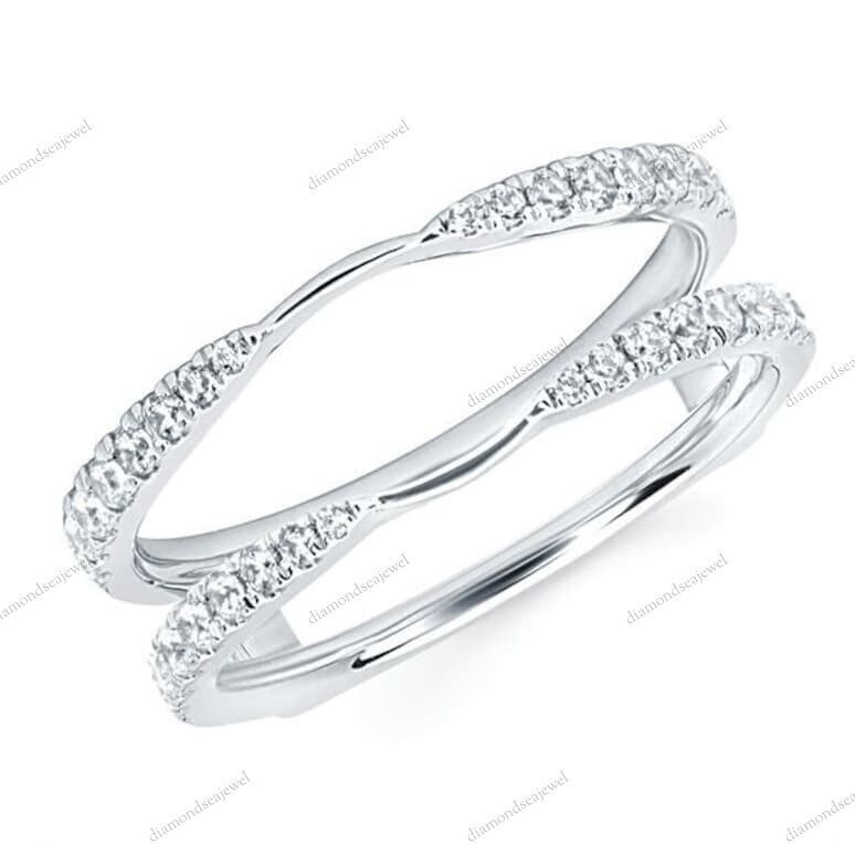 Enhancer Ring Enhancer Guard Ring Round Colorless Moissanite - Etsy