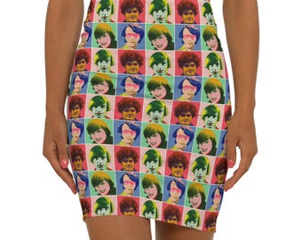 Gonna a tubino a vita media da donna Warhol Monkees
