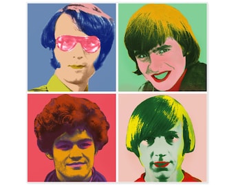 Warhol Monkees - Adesivo quadrato, per interni ed esterni