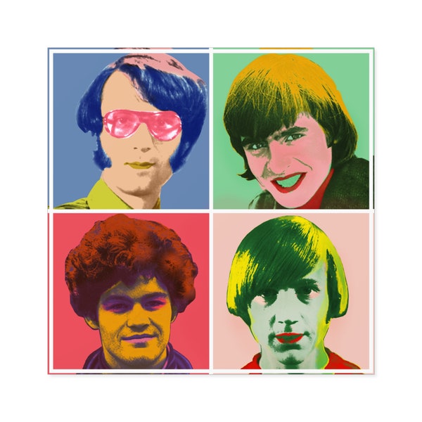 Warhol Monkees - Square Sticker, Indoor\Outdoor