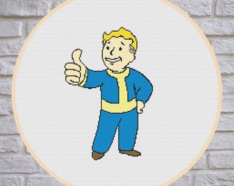 Vault Boy Cross Stitch Pattern, PDF, XStitch, Gaming Pattern