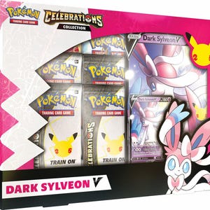 Cartes Pokémon - Coffret Collection Sylveon | Célébrations 25e anniversaire | Authentique scellé en usine, presque neuf | Cadeau idéal pour enfant