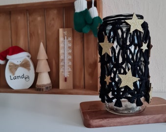 Tealight holder/Lantern/Winter macramé candle holder/Christmas