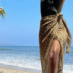 Leopareo Yellow Leopard Printed Handmade Pareo / Sarong - Handmade with Love