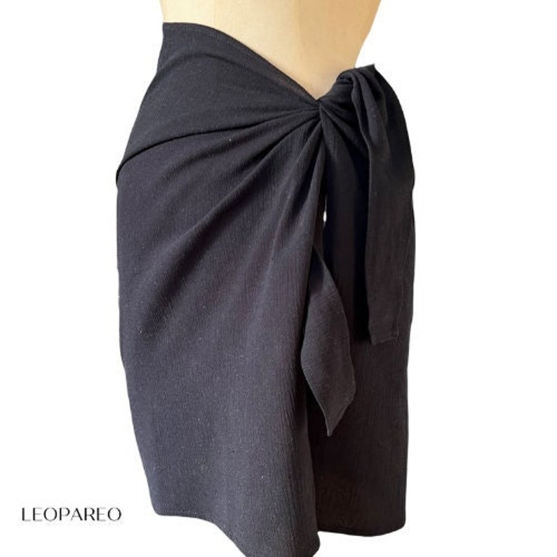 Black Handmade Turkish Gauze Pareo / Sarong by Leopareo made with love image 7