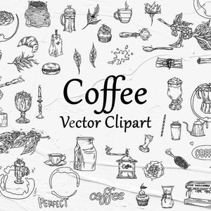Coffee SVG Clipart, Vector Coffee beans Clipart, Coffee maker, Coffee vector Clipart, Cooking clipart, Coffee outlines, Coffee artline SVG