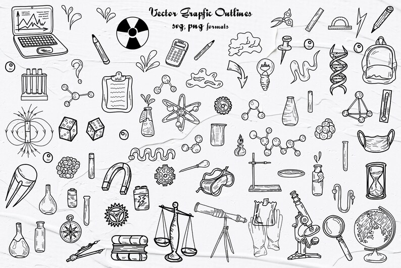 Science SVG Clipart, Vector Science Clipart, Chemistry Cliparts