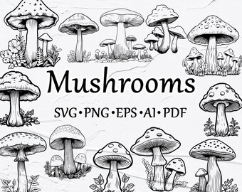 Mushroom Svg Clipart. Mushroom Clipart. Mushroom Cut File. Mystic Mushroom Svg. Magic Mushroom Svg. Mushroom Cricut Designs. Witch Svg.