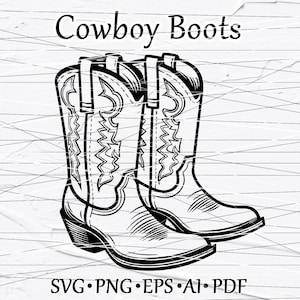 Cowboy boots SVG, Western Boots outlines. Rodeo boots. Ranch, Cowgirl boots. Svg files for cricut silhouette. Paper cut template PNG (12)