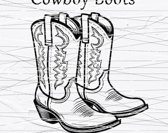 Cowboy boots SVG, Western Boots outlines. Rodeo boots. Ranch, Cowgirl boots. Svg files for cricut silhouette. Paper cut template PNG (12)
