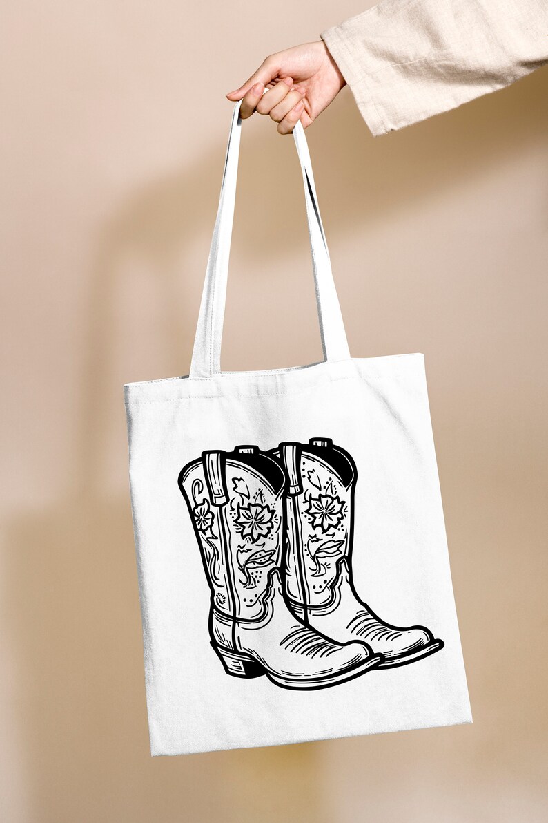 Cowboy boots SVG, Western Boots outlines. Rodeo boots. Ranch, Cowgirl boots. Svg files for cricut and silhouette. Paper cut template PNG (3) image 3