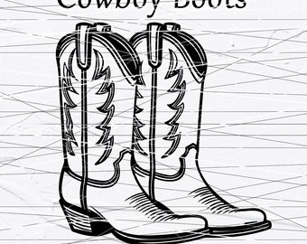 Cowboy boots SVG, Western Boots outlines. Rodeo boots. Ranch, Cowgirl boots. Svg files for cricut and silhouette. Paper cut template PNG (6)