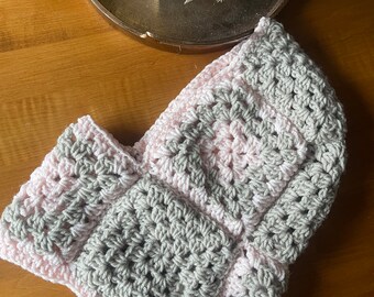 Pink and Gray Balaclava