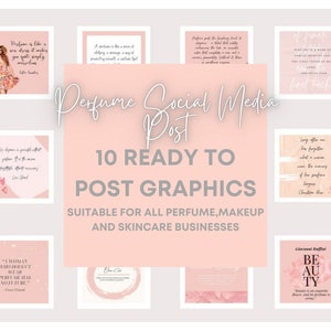 Perfume Posts Pack One - Ready Made - Instant Download - Ready to Post Social Media - Make up and Fashion