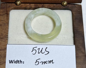 Anello in giada 5US con serpentino naturale Gemstone di grado A