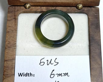 5US Jade Ring Natural Serpentine Gesmtone Grade A