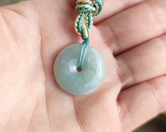 本物の翡翠ラウンドペンダント、本物のビルマ翡翠ペンダントネックレス