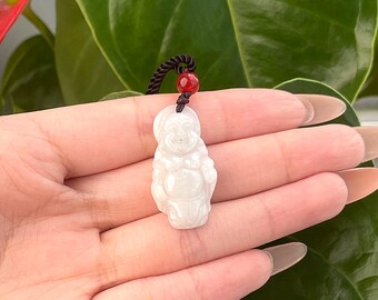 アクセサリー　s925 天然翡翠 翡翠の仏像ペンダント Aグレード天然苔雪翡翠仏像ペンダント No.172916 - Etsy 日本