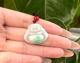 本物の翡翠製笑仏ペンダントネックレス - Etsy 日本
