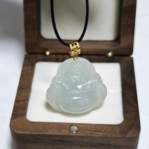 本物の翡翠製笑仏ペンダントネックレス - Etsy 日本