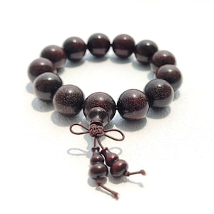 Wood Bracelet Authentic Black Sandalwood Large Natural Wood Beaded Bracelet for Men