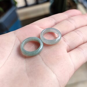 2 Rings 5.5US Authentic Icy Green Jade Ring Natural Jadeite Grade A