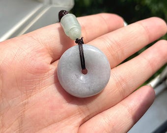 Authentic Burmese Donut Jadeite Jade Pendant Necklace Grade A